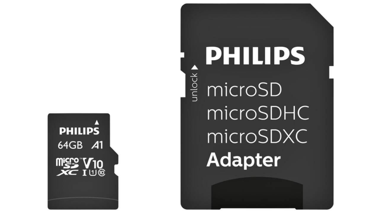 Geheugenkaart Philips micro SDXC Class 10 UHS-I U1 64GB
