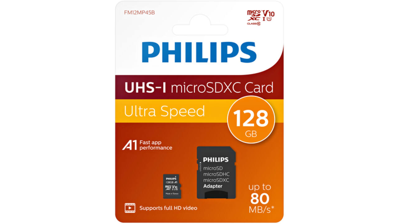 Geheugenkaart Philips micro SDXC Class 10 UHS-I U1 128GB