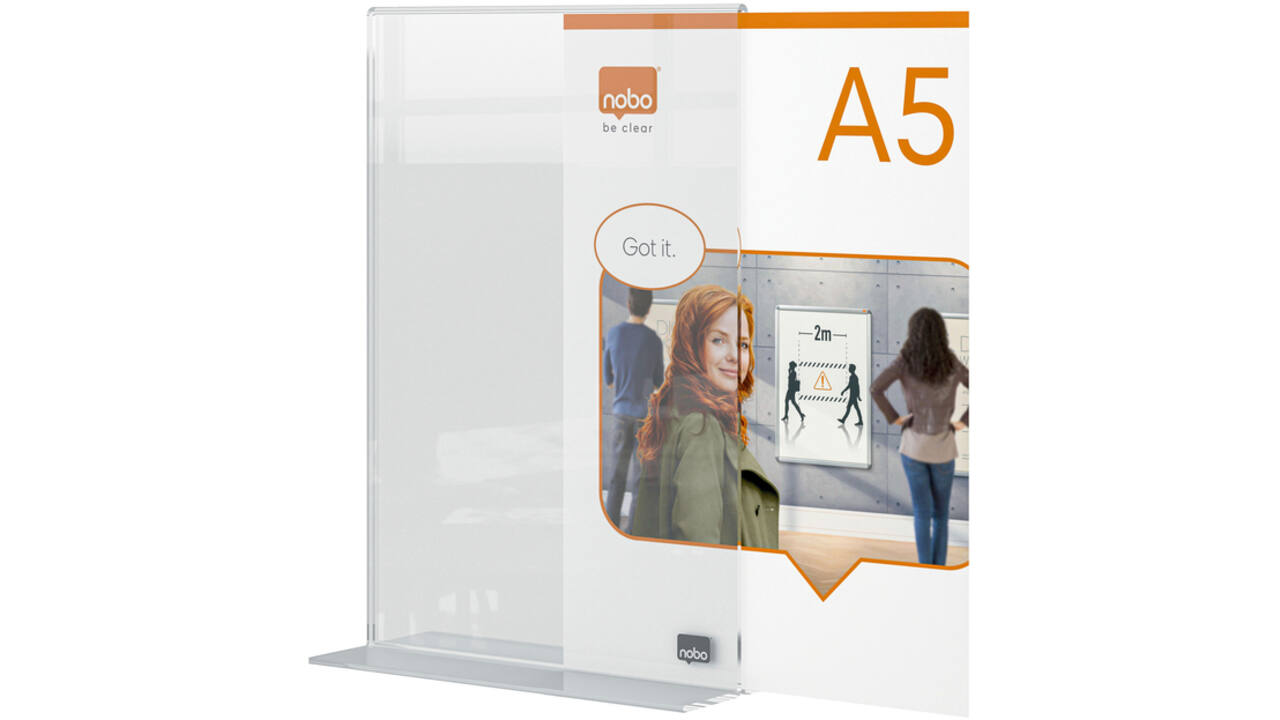 Infobord Nobo Premium Plus A5 acryl vrijstaand