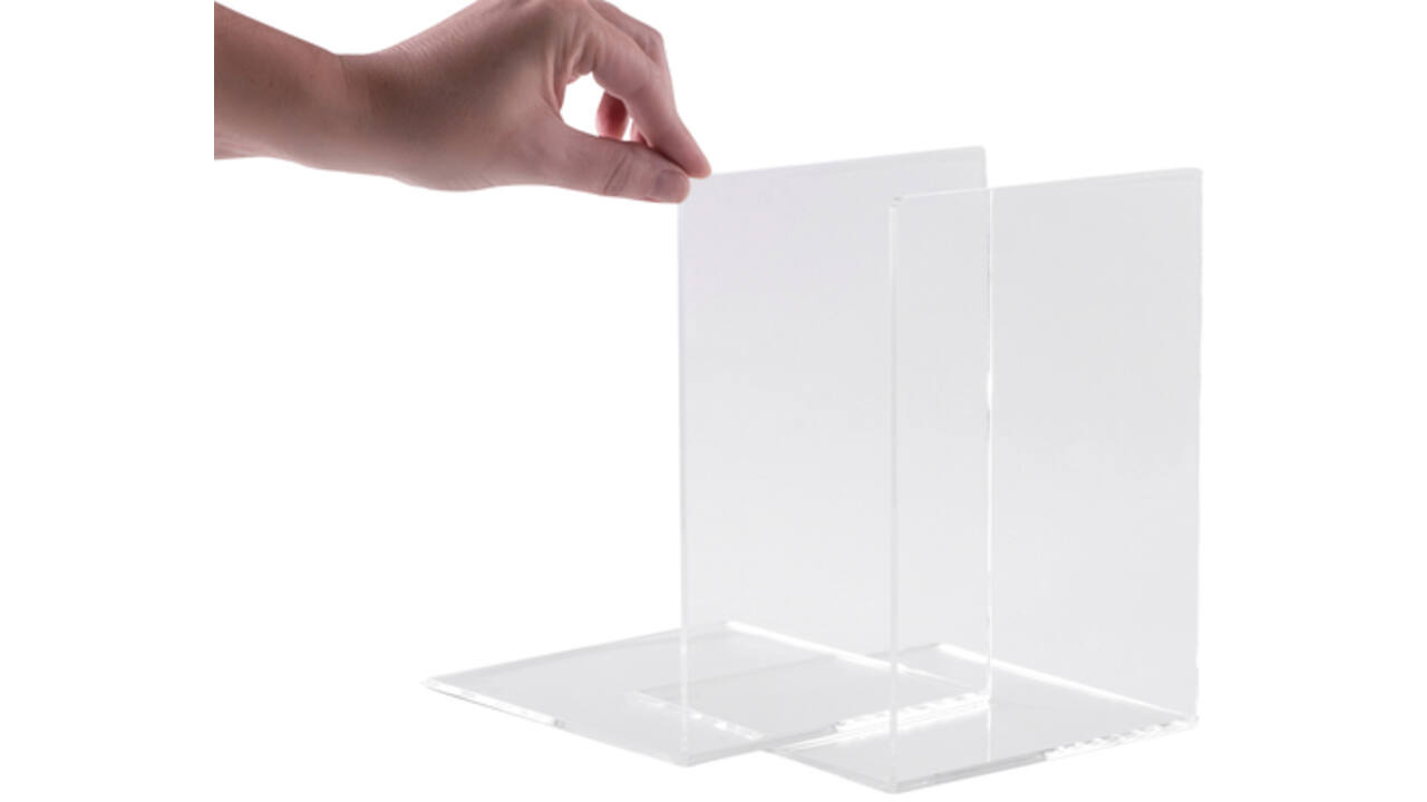 Boekensteun MAUL acryl 12x12x17cm set 2 glashelder