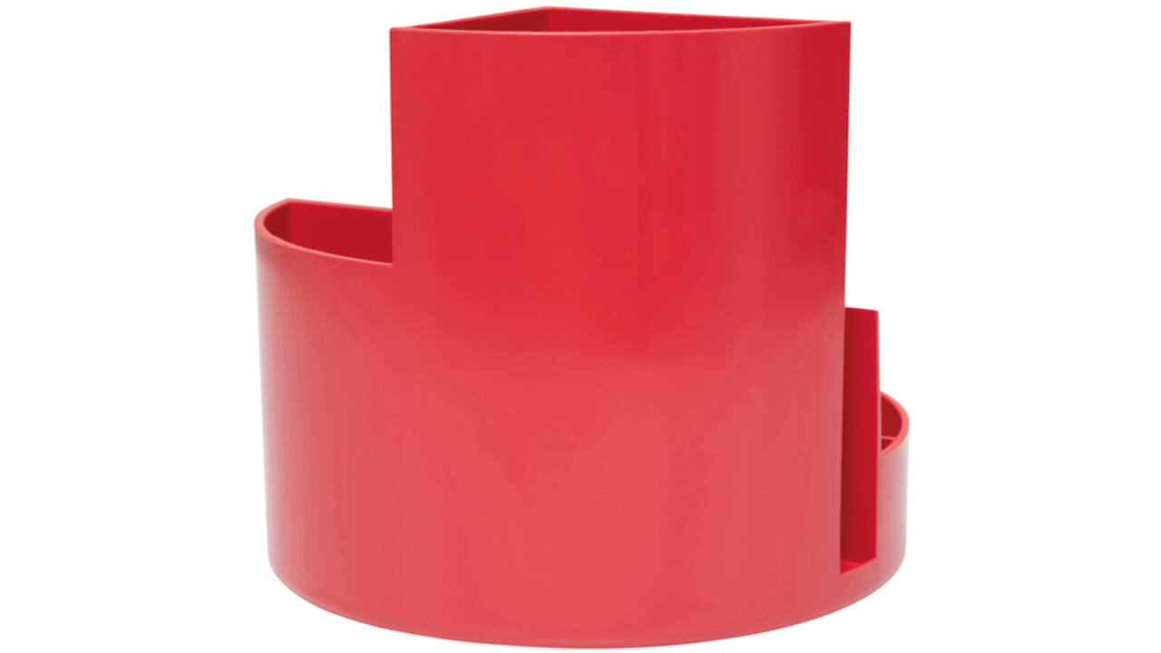 Pennenkoker MAULroundbox Blauwe Engel recycled 6 vaks rood
