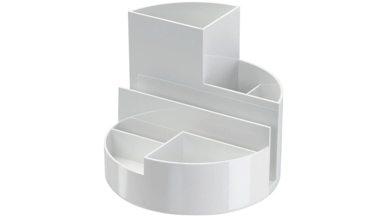 Pennenkoker MAULroundbox Blauwe Engel recycled 6 vaks wit