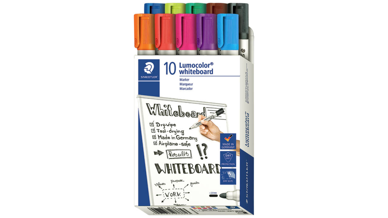 Viltstift Staedtler Lumocolor 351 whiteboard set à 10 stuks assorti
