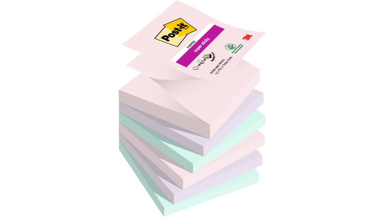 Memoblok Post-it Z-Notes R330 Super Sticky 76x76mm Soulful
