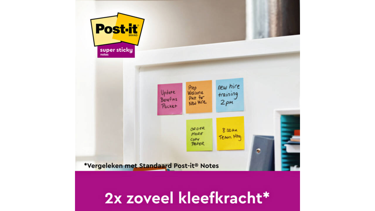 Memoblok Post-it 654 Super Sticky 76x76mm Playful