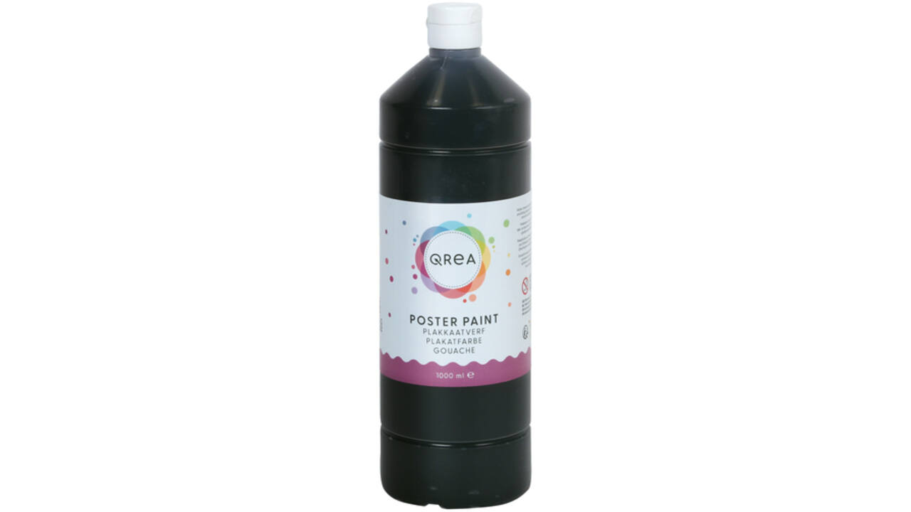 Plakkaatverf Qrea zwart 1000ml