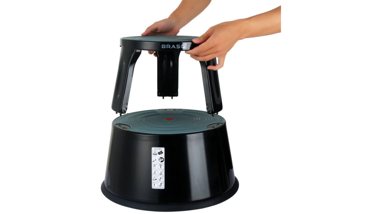 Opstapkruk BRASQ 42cm metaal zwart