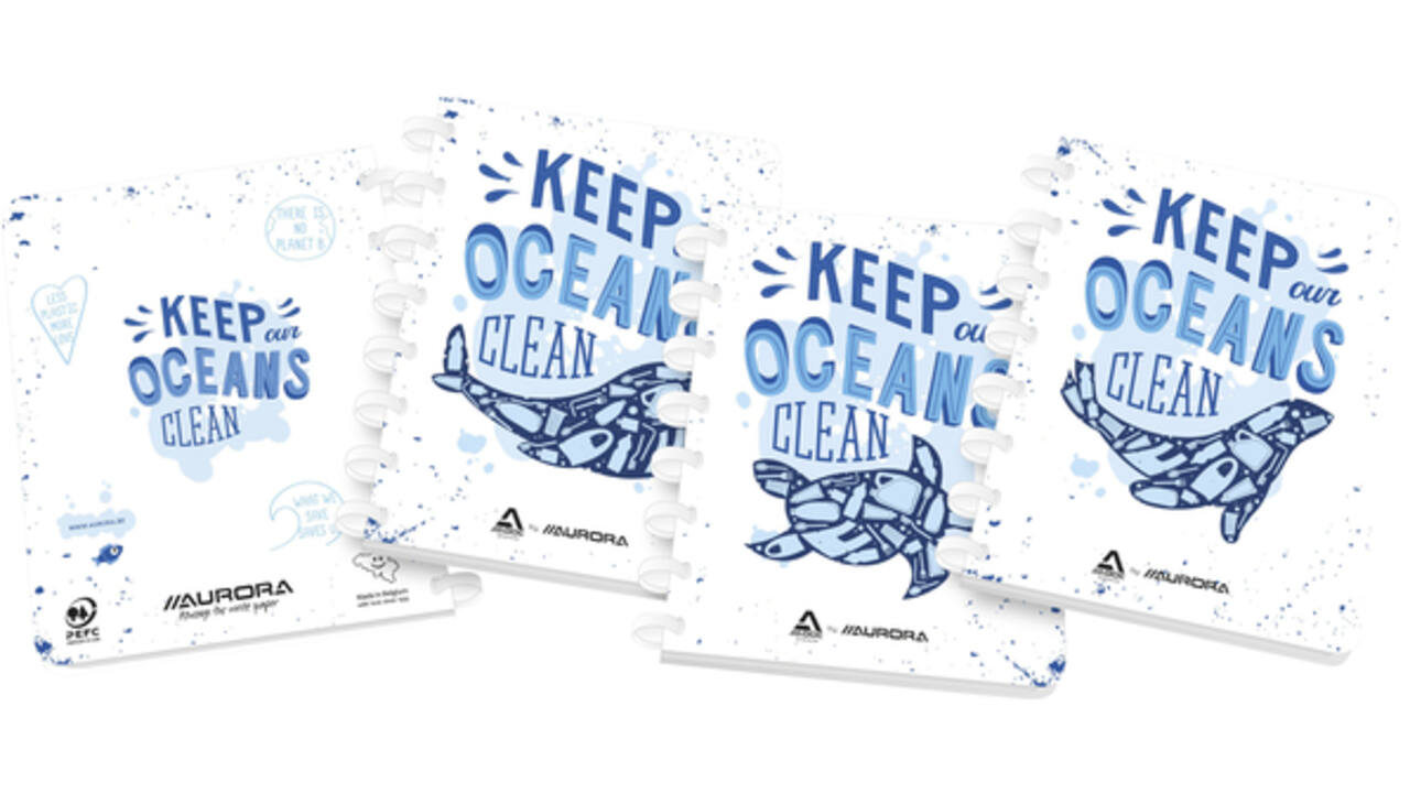 Schrift Adoc Ocean Waste Plastics A4 ruit 4x8mm 144 pagina's 90gr