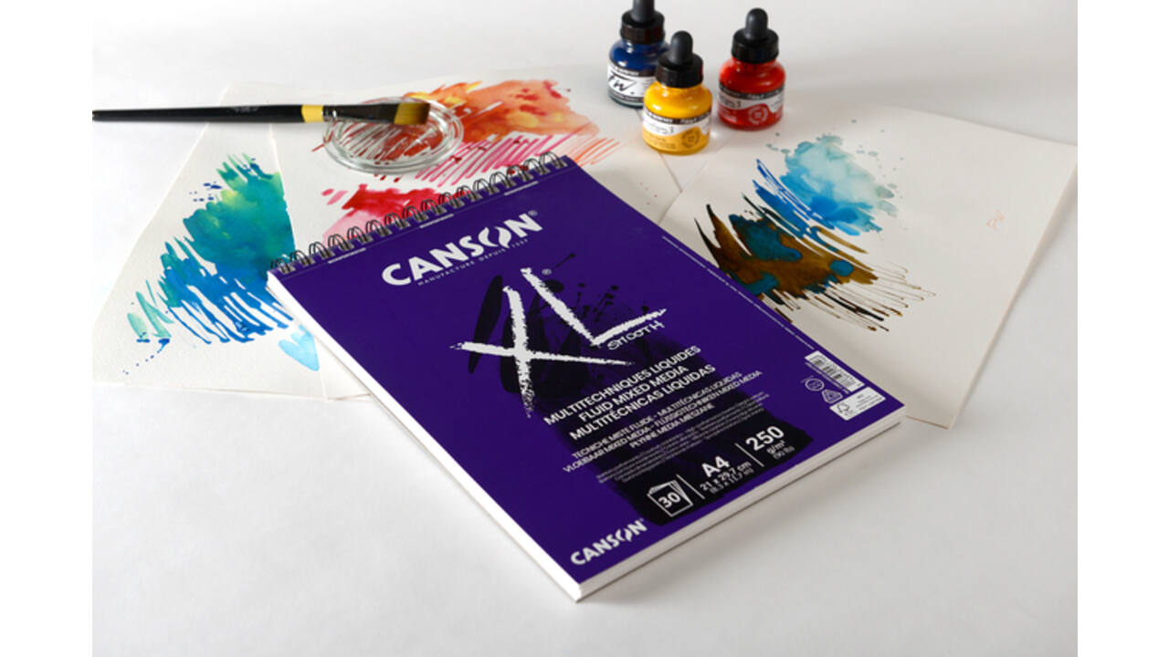 Tekenblok Canson XL Fluid Mixed Media A4 30vel 250gr