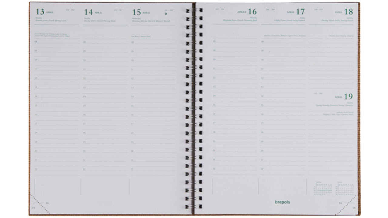 Agenda 2027 Brepols Ecotiming Kazar 7dagen/2pagina's spiraal assorti
