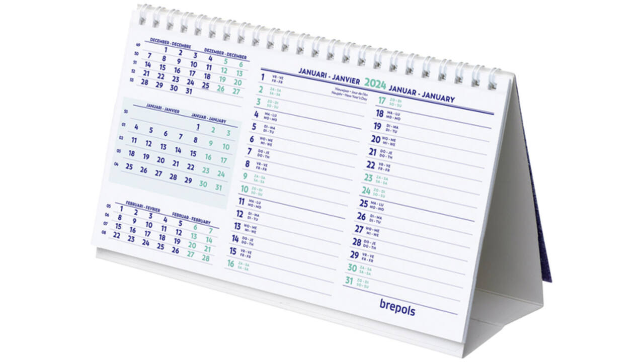 Bureaumaandkalender 2027 Brepols 210x125mm