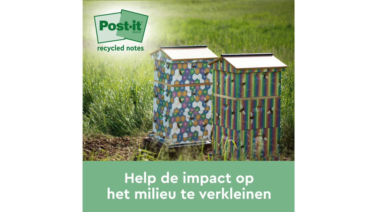 Memoblok Post-it 654 RSS12COL 76x76mm recycled colour notes pastel