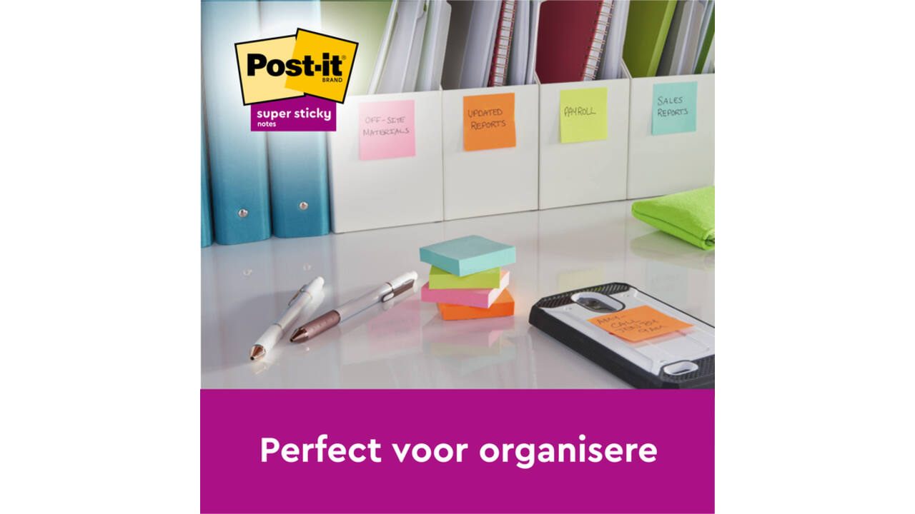 Memoblok Post-it 654 RSS12COL 76x76mm recycled colour notes pastel
