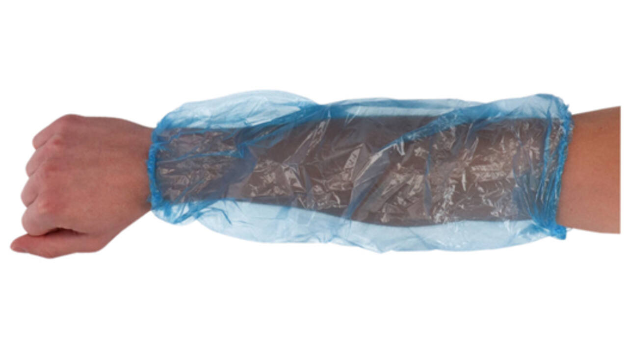 Mouwovertrek CMT 20x40cm 20mu LDPE blauw