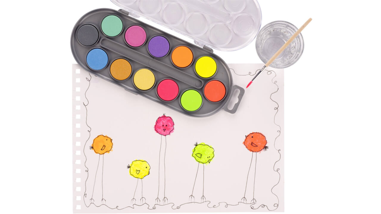 Waterverf Bruynzeel inclusief penseel set á 12 metallic- en neonkleuren