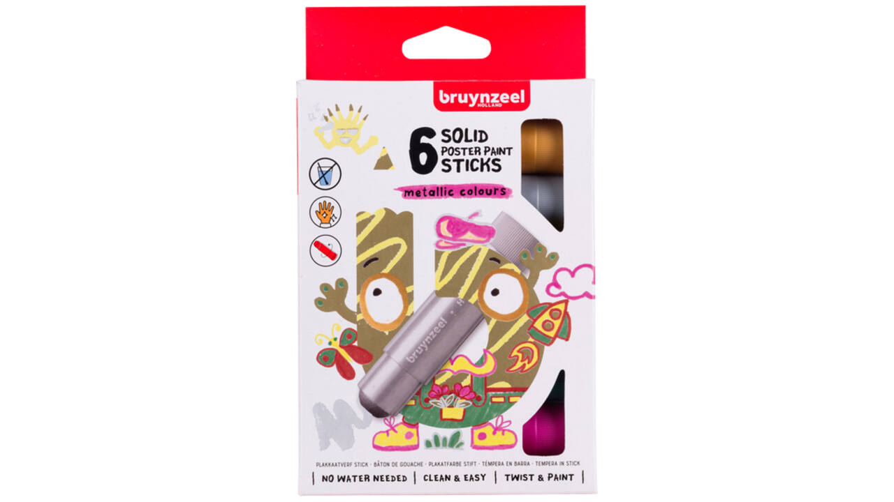 Plakkaatverf sticks Bruynzeel set á 6 metallickleuren