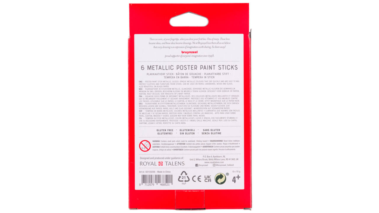 Plakkaatverf sticks Bruynzeel set á 6 metallickleuren