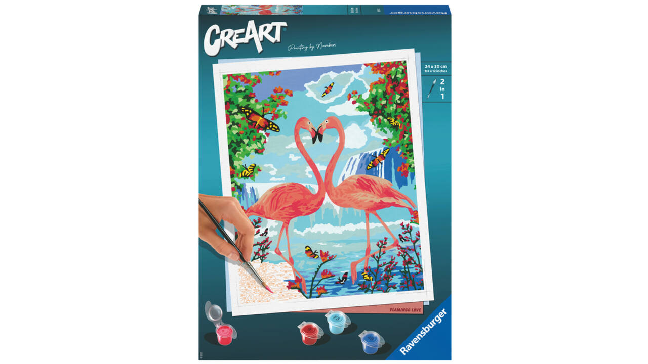 Schilderen op nummers CreArt Flamingo Love