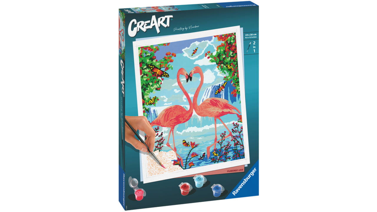 Schilderen op nummers CreArt Flamingo Love