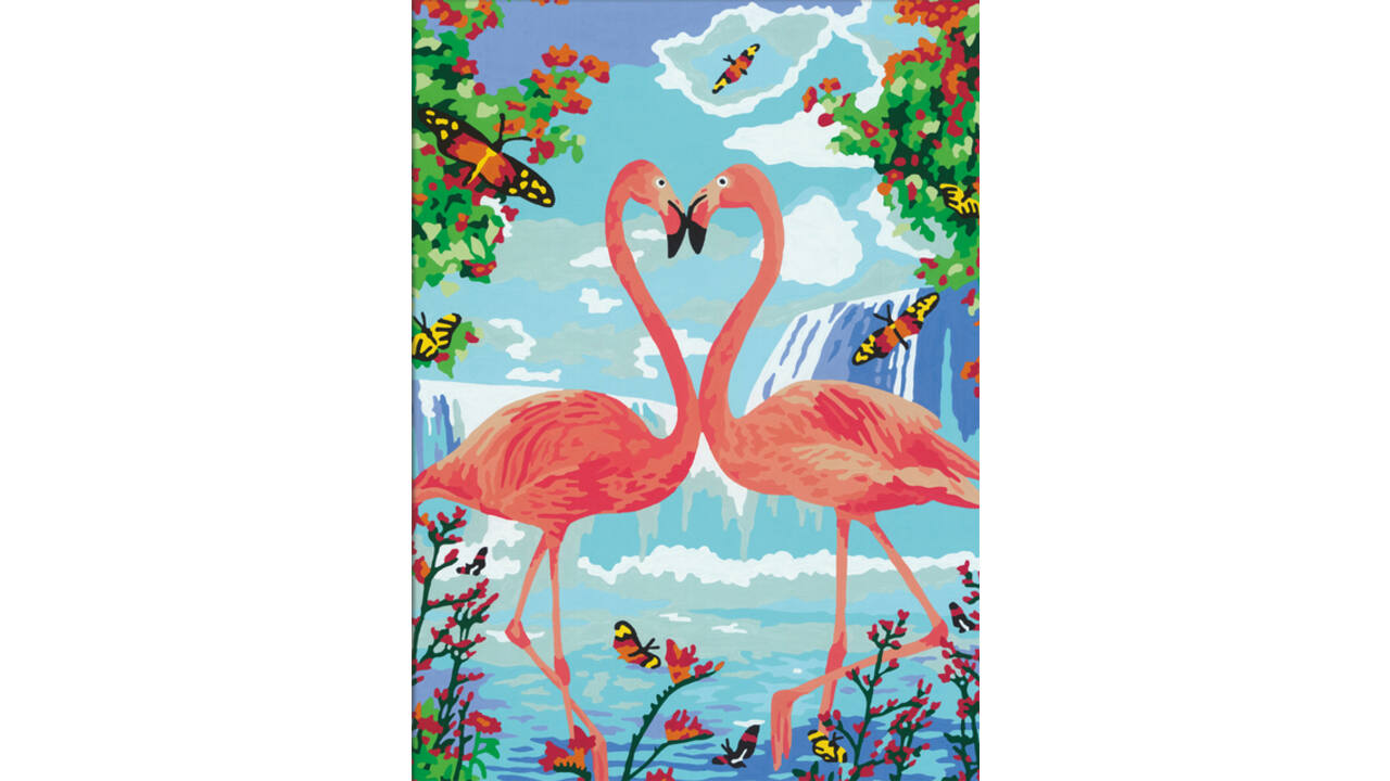 Schilderen op nummers CreArt Flamingo Love