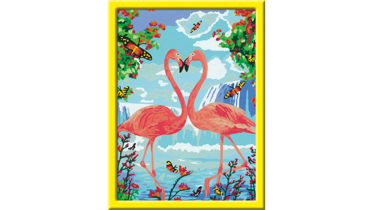 Schilderen op nummers CreArt Flamingo Love