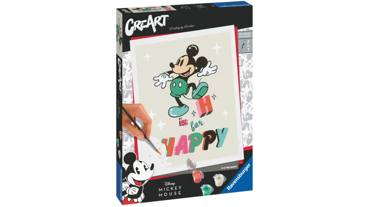 Schilderen op nummers CreArt H is voor Happy