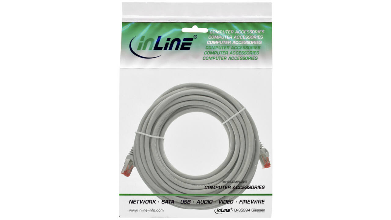 Kabel InLine Cat.6 S FTP koper 3 meter grijs