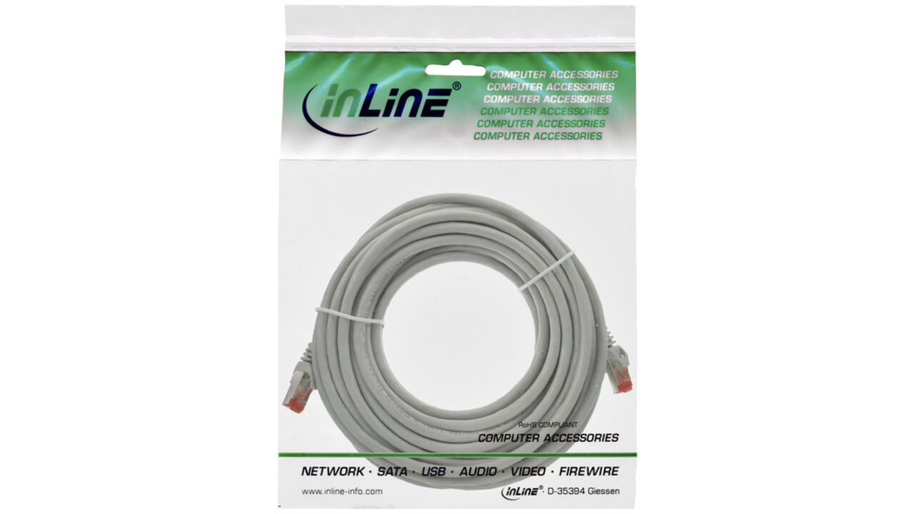 Kabel InLine Cat.6 S FTP koper 10 meter grijs