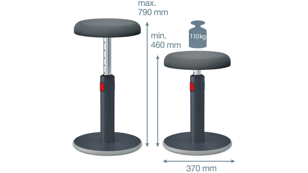 Actieve zit-sta kruk Leitz Ergo Cosy grijs