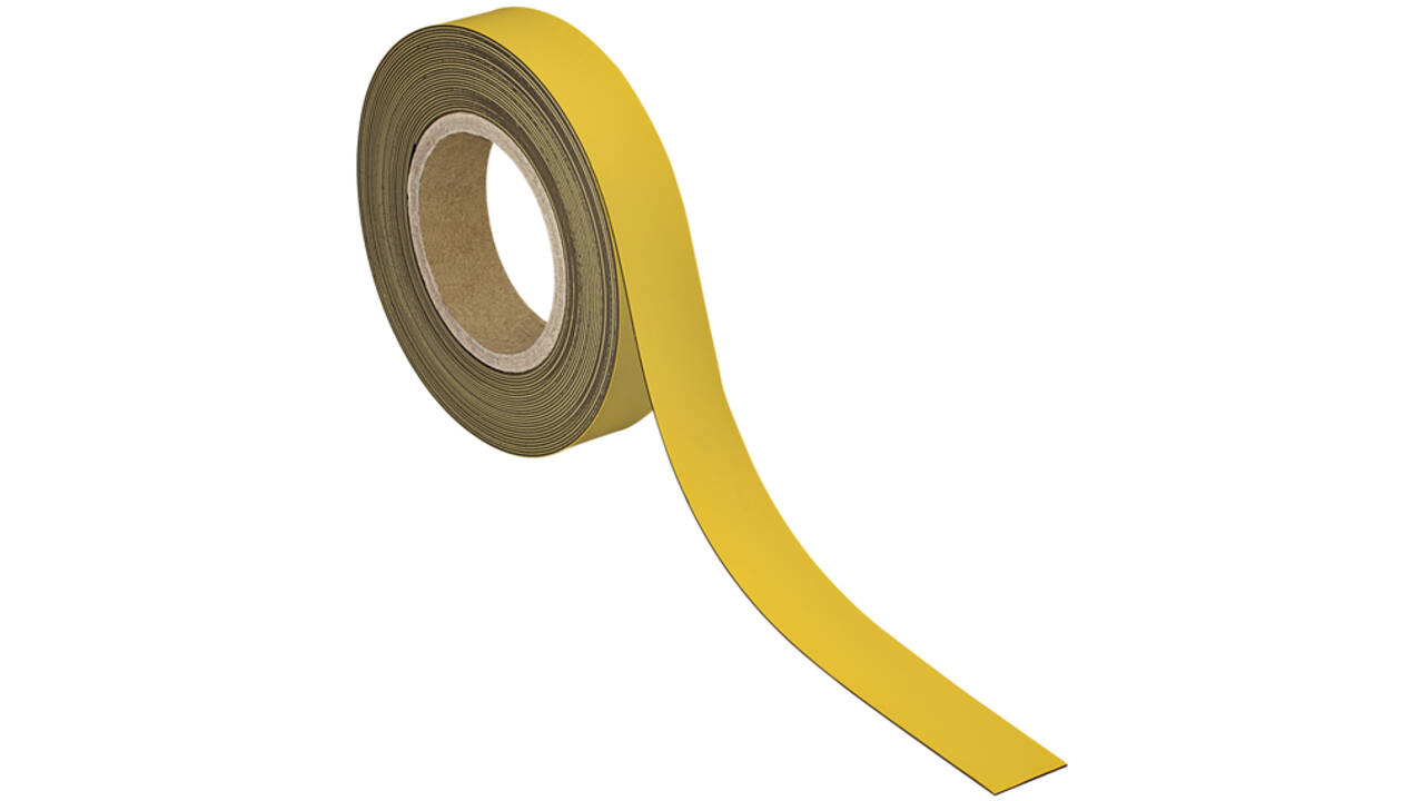 Magneetband MAUL beschrijf- wisbaar 10mx30mmx1mm geel