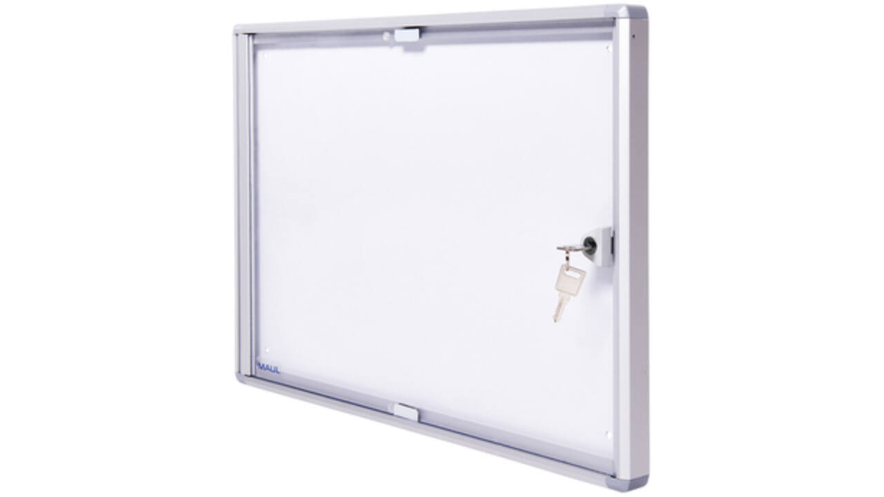 Binnenvitrine wand MAULextraslim whiteboard 2xA4 met slot