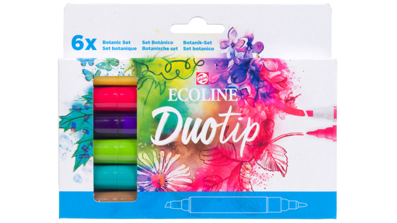 Duotip marker Ecoline botanisch set 6 kleuren