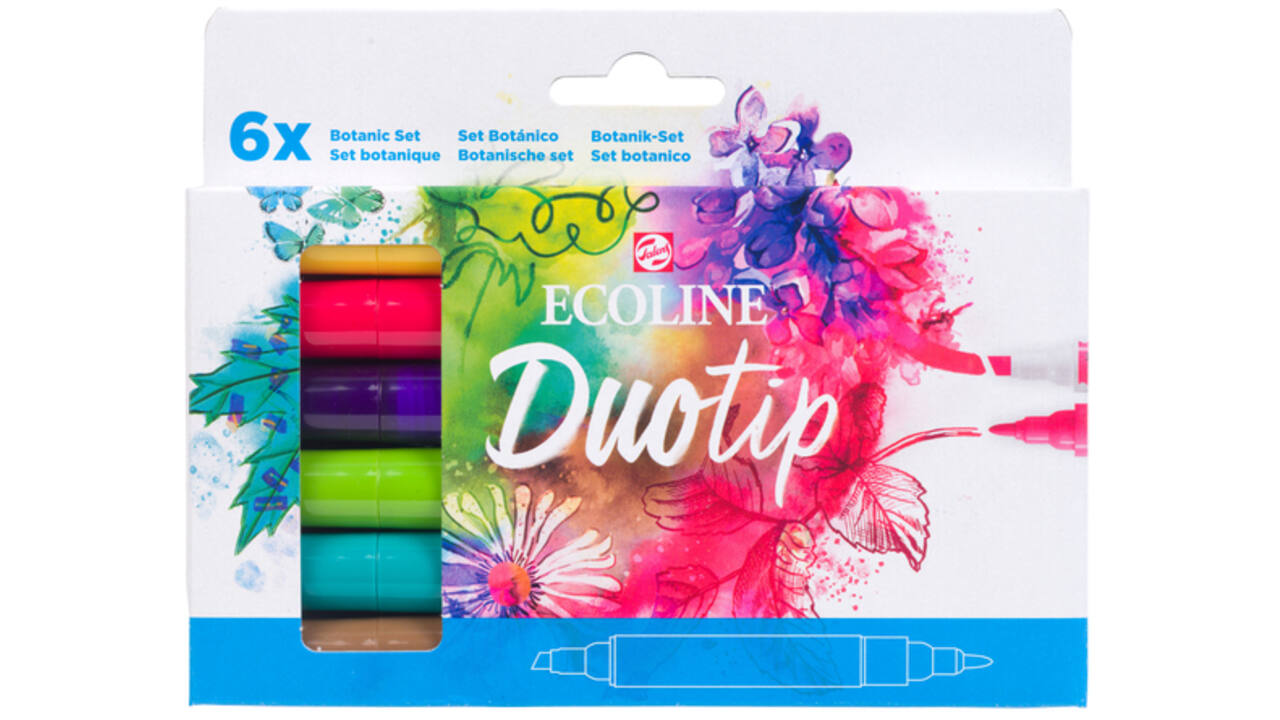 Duotip marker Ecoline botanisch set 6 kleuren