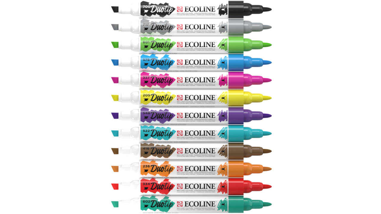 Duotip marker Ecoline basis set 12 kleuren