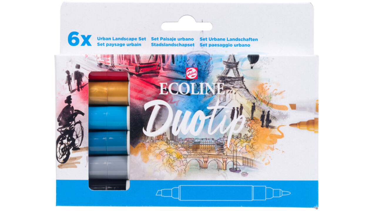 Duotip marker Ecoline urban landscape set 6 kleuren