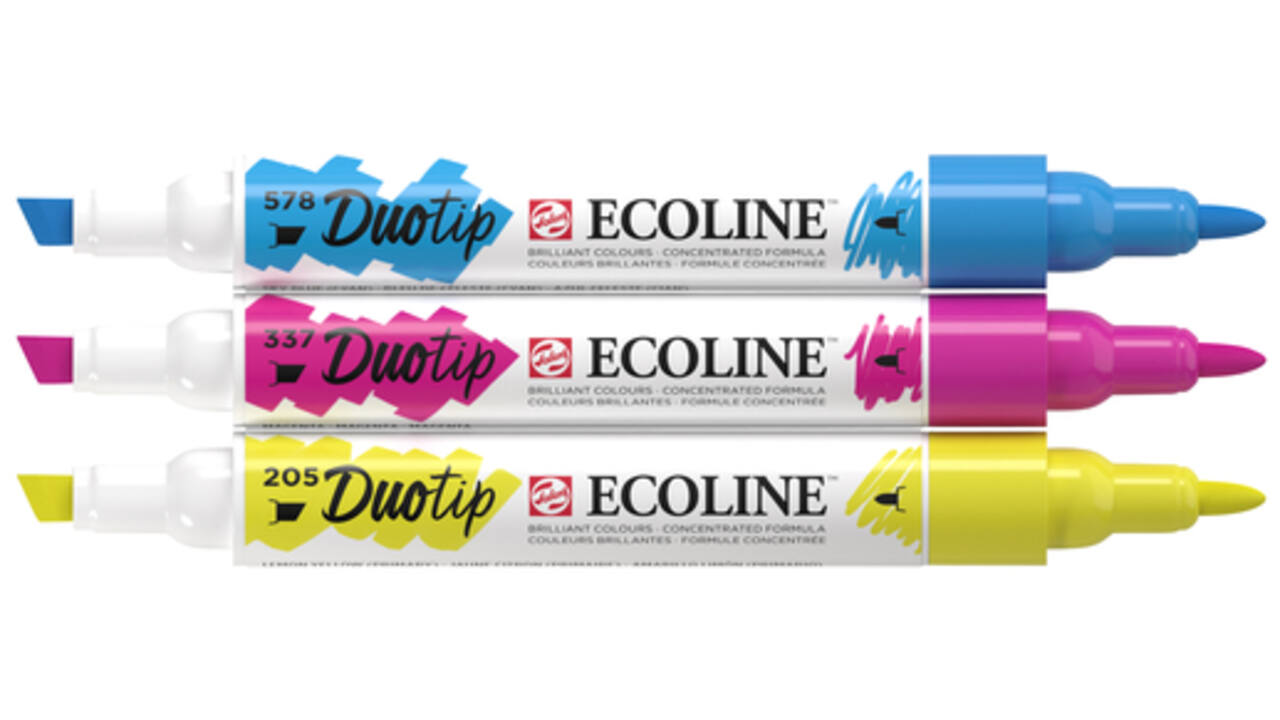 Duotip marker Ecoline primair set 3 kleuren