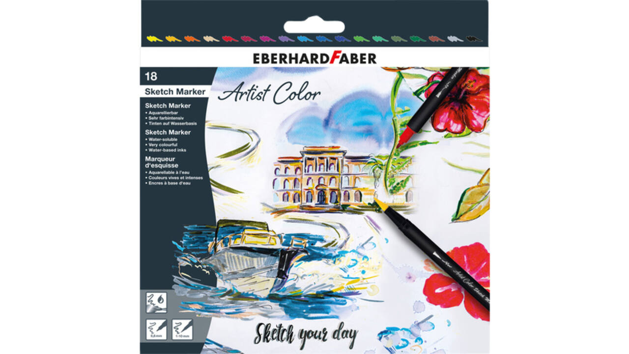 Sketch marker Eberhard Faber 18 stuks assorti