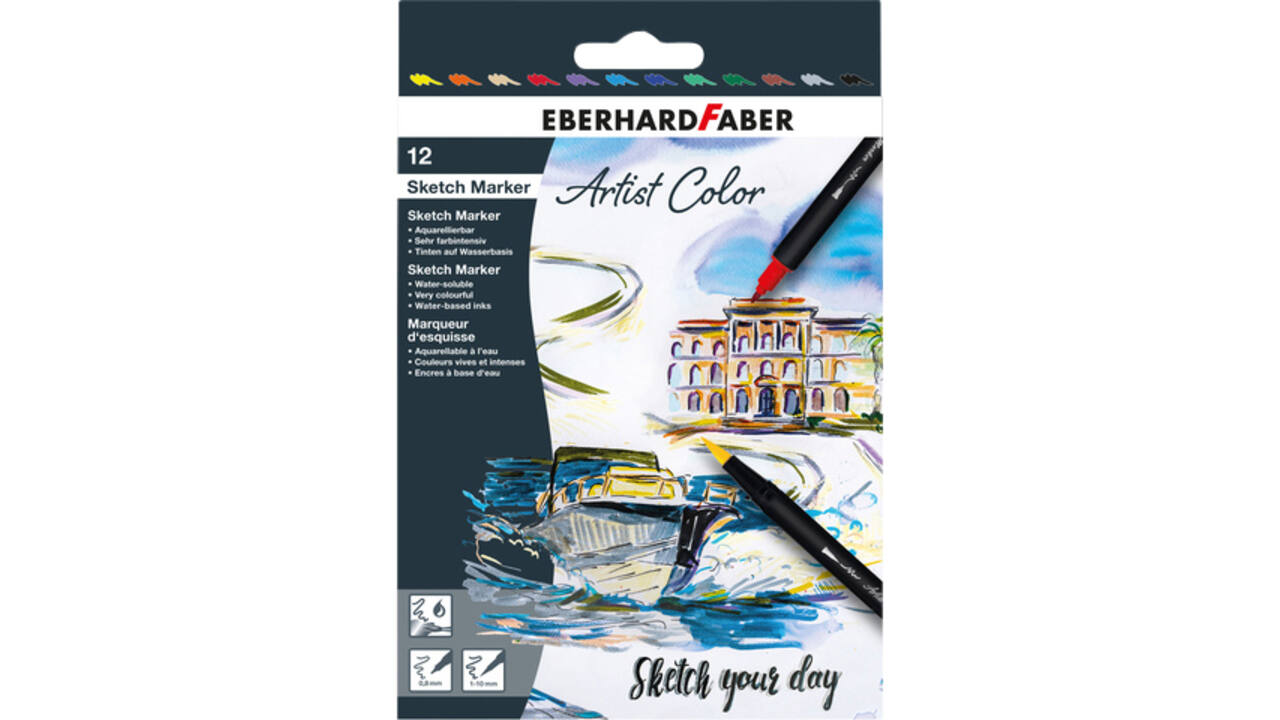 Sketch marker Eberhard Faber 12 stuks assorti