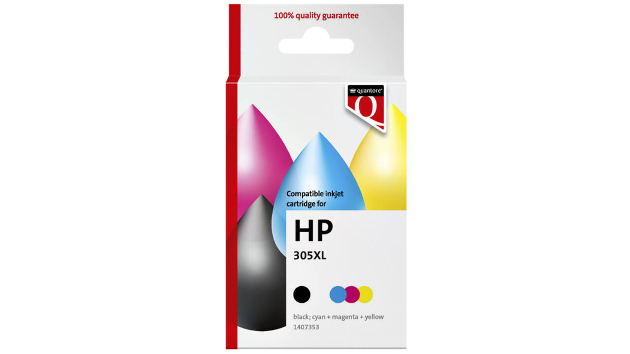 Inktcartridge Quantore alternatief tbv HP 305XL zwart + kleur