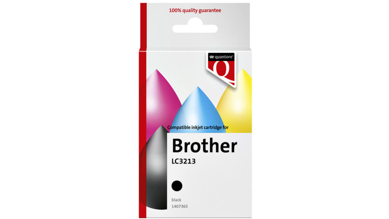Inktcartridge Quantore alternatief tbv Brother LC3213 zwart