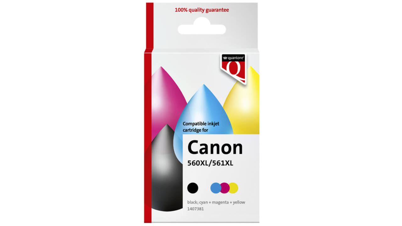 Inktcartridge Quantore alternatief tbv Canon PG560XL CL561XL zwart + kleuren