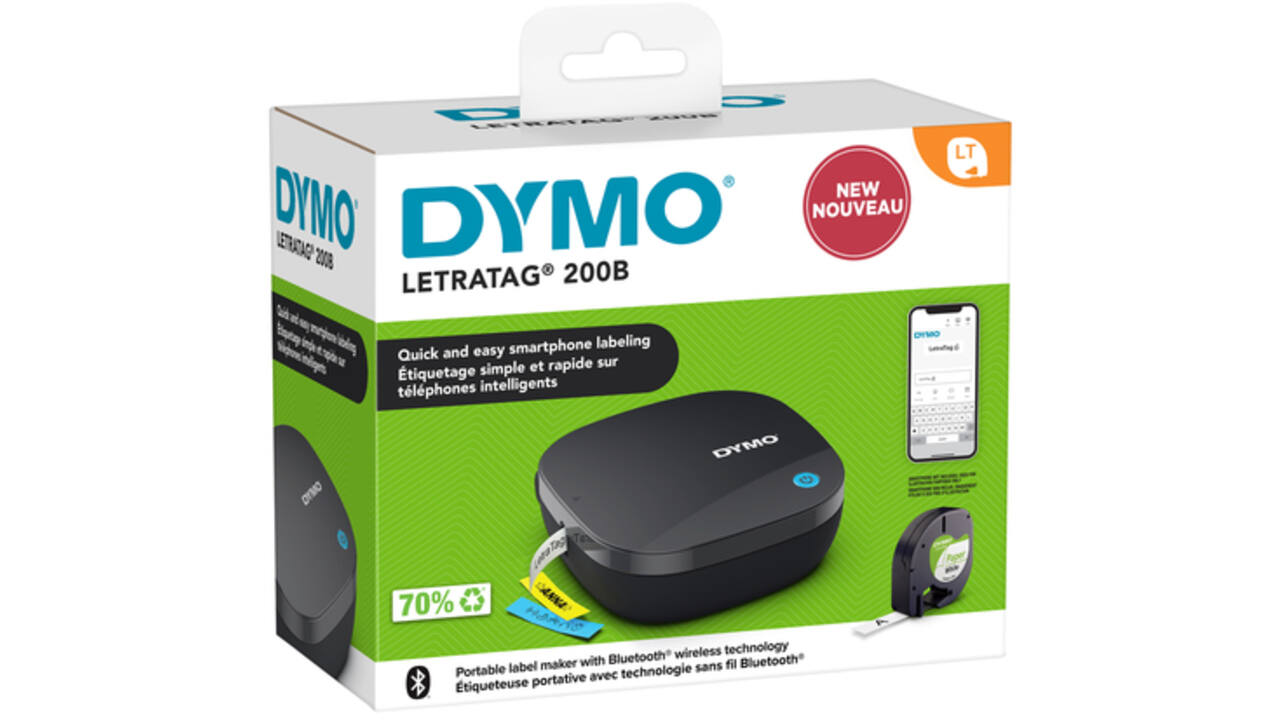 Labelprinter Dymo LetraTag 200B draagbaar bluetooth 12mm zwart