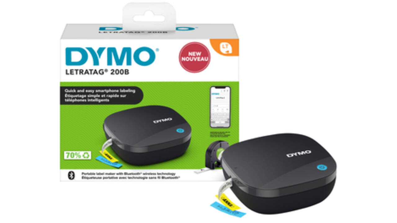 Labelprinter Dymo LetraTag 200B draagbaar bluetooth 12mm zwart