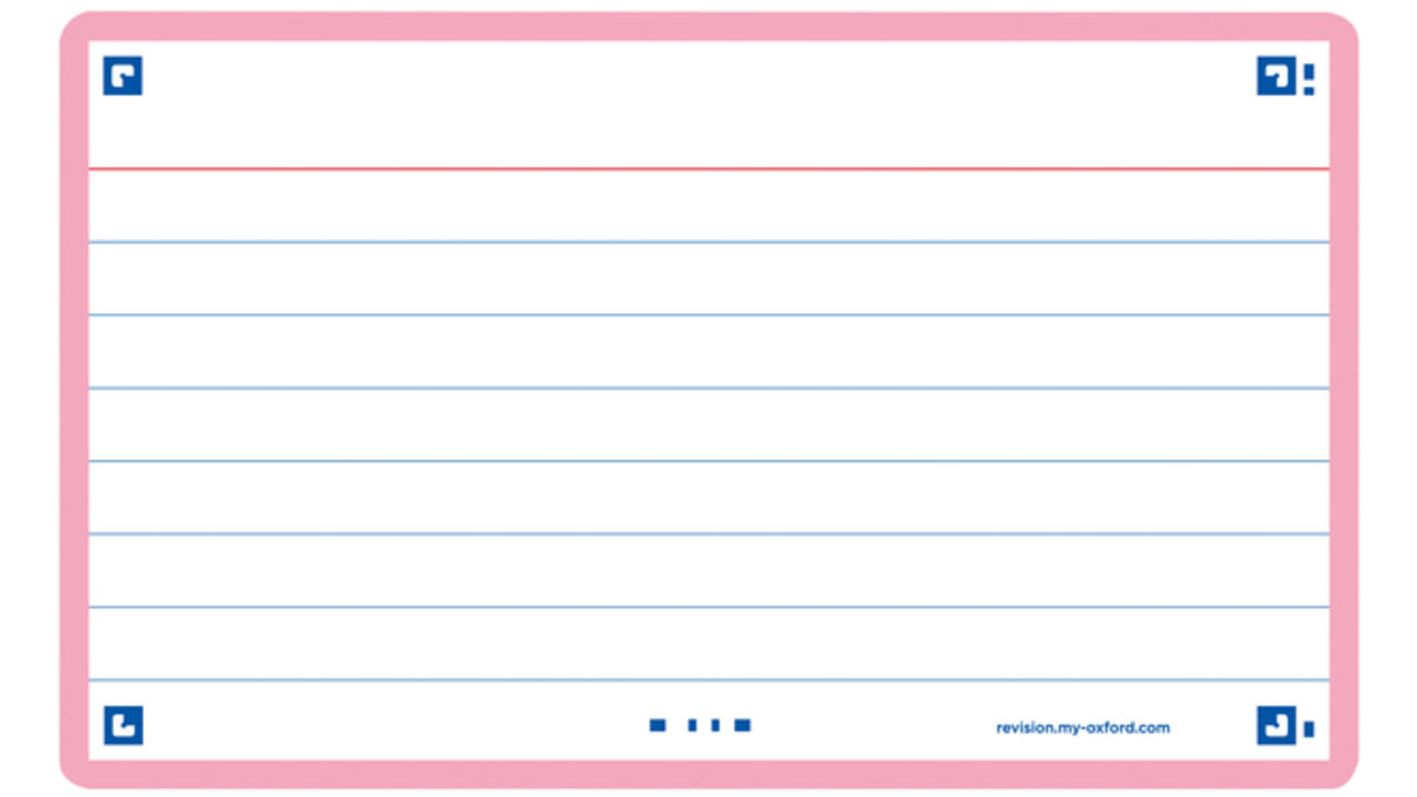 Flashcard Oxford 2.0 75x125mm 80vel 250gr lijn roze