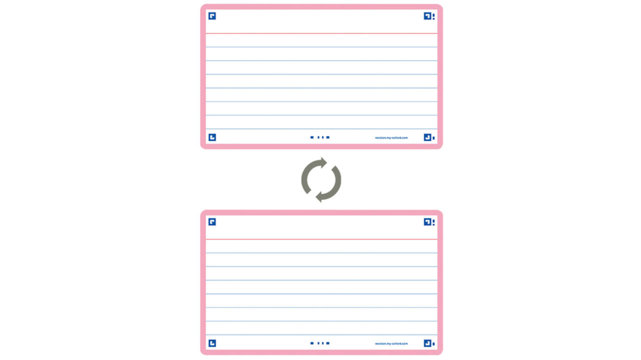 Flashcard Oxford 2.0 75x125mm 80vel 250gr lijn roze