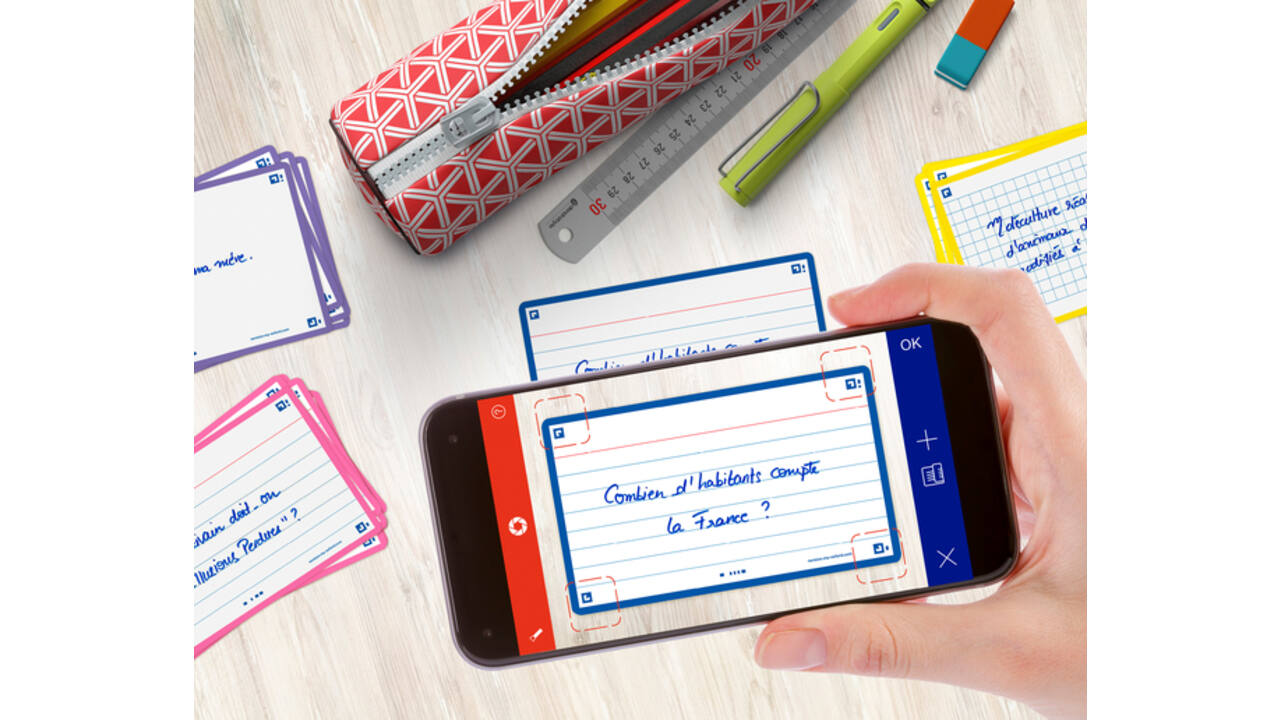 Flashcard Oxford 2.0 75x125mm 80vel 250gr lijn blauw