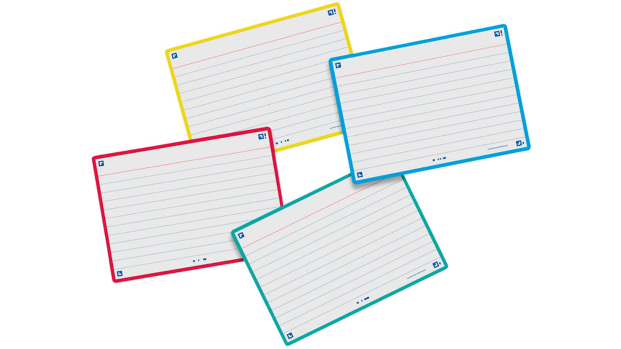 Flashcard Oxford 2.0 75x125mm 80vel 250gr lijn assorti