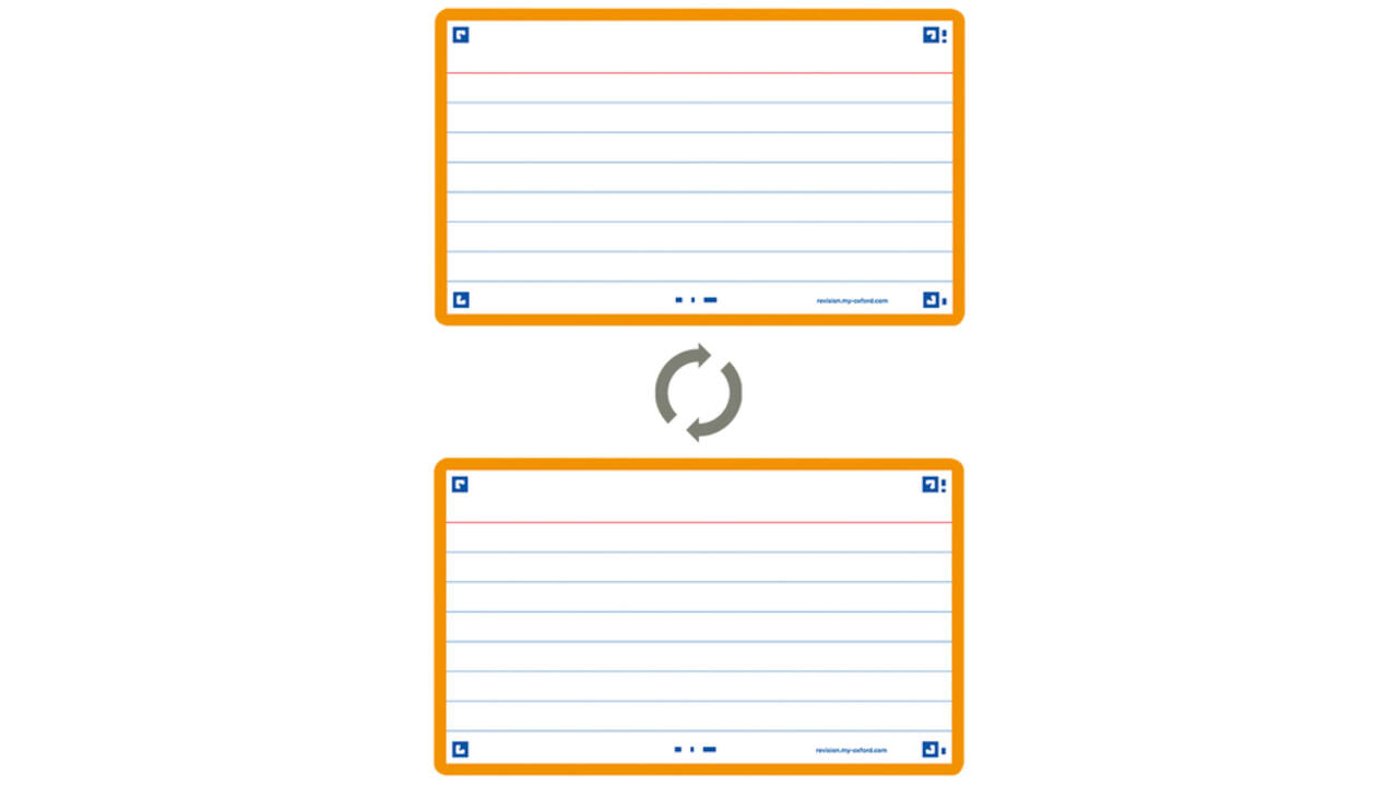 Flashcard Oxford 2.0 75x125mm 80vel 250gr lijn oranje