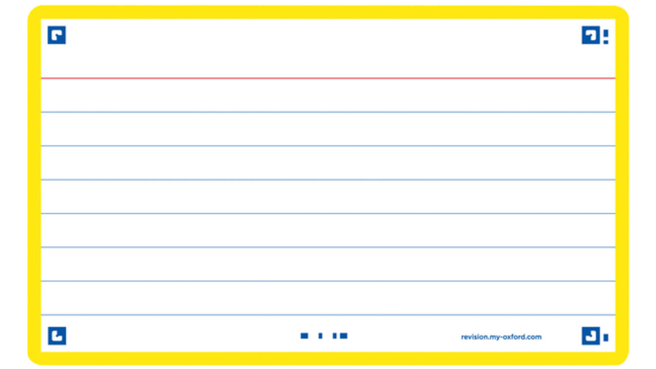 Flashcard Oxford 2.0 75x125mm 80vel 250gr lijn geel