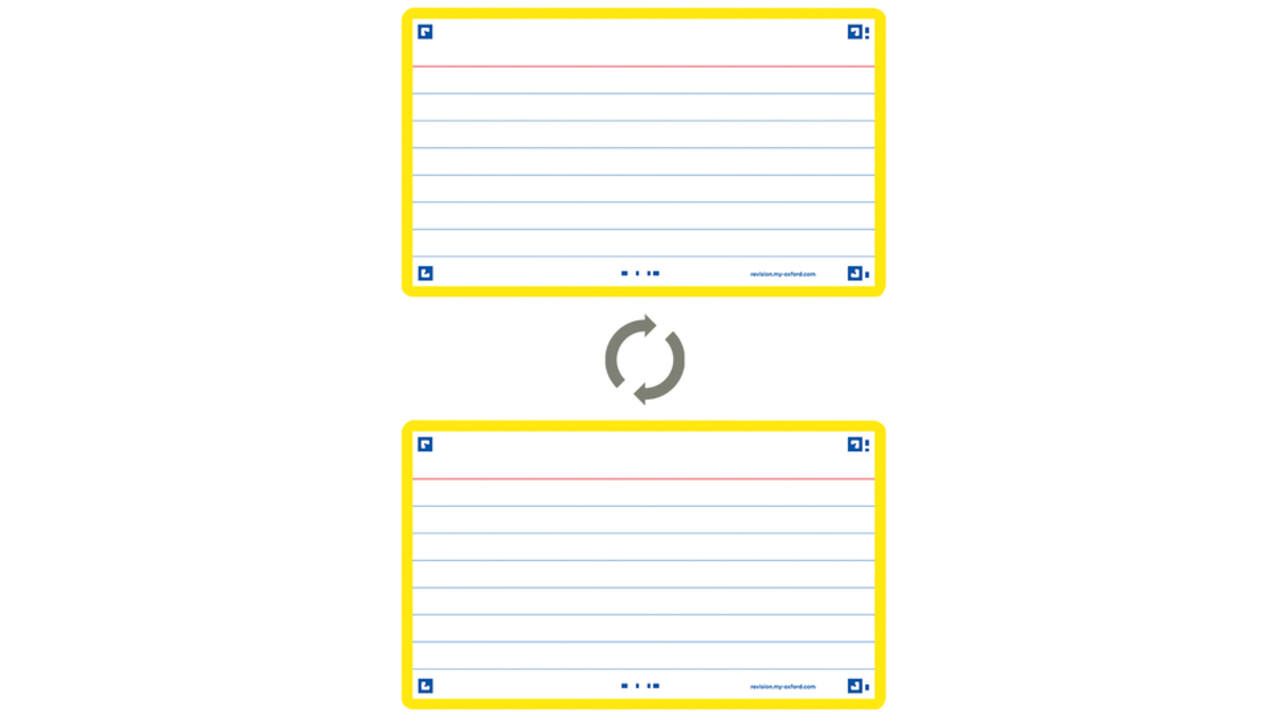 Flashcard Oxford 2.0 75x125mm 80vel 250gr lijn geel